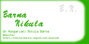 barna nikula business card